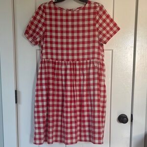 Tradlands Red and White Checkered Dress